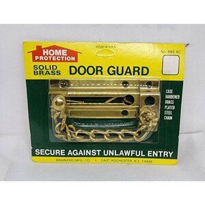 Vintgage NOS Home Protection Solid Brass Door Guard U.S.A Made